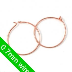 Kreole, Hoop, rotvergoldetes Sterlingsilber, 20x0,7 mm, 2 Stk.