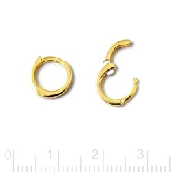 Klappbarer Ohrring, einfach, kleine Variante vergoldetes Silber, 10x2 mm, 2 Stk