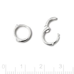 Scharnierkreole, einfach, Silber, kleine Variante mit Durchmesser 10 mm, Dicke 2 mm, 2 Stck