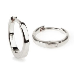 Scharnierkreole, einfach, Silber, kleine Variante mit Durchmesser 10 mm, Dicke 2 mm, 2 Stck