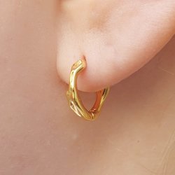 Klappbarer Ohrring, organische Form, vergoldetes Silber, 13x3,3 mm, 2 Stk