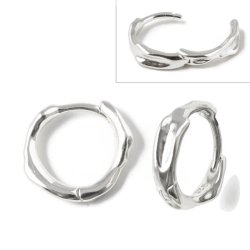 Klappbarer Ohrring, organische Form, Silber, 13x3,3 mm, 2 Stk