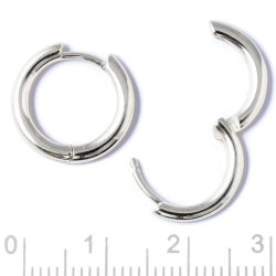 Klappbarer Ohrring, einfach, runder Draht, Sterlingsilber, 15x2 mm, 2 Stk