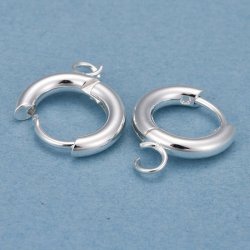 Scharnierkreole, runder Draht mit se, versilberter STAHL, 13x2,5 mm, 2 Stck