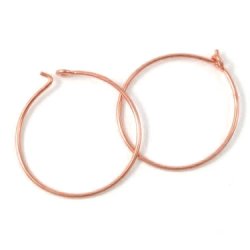 Kreole, Hoop, rotvergoldetes Sterlingsilber, 20x0,7 mm, 2 Stk.