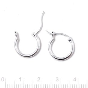 Creole, Sterlingsilber, mit Klappscharnier, 15x2 mm, 2 Stck.