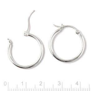 Creole, Sterlingsilber, mit Klappscharnier, 20x2 mm, 2 Stck.