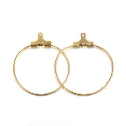 Kreolen-Anh&auml;nger vergoldetes Stahl, 25x0,7 mm, 6 Stk