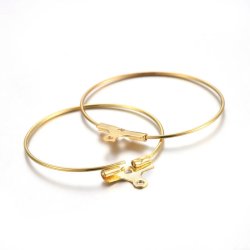 Kreolen-Anh&auml;nger vergoldetes Stahl, 25x0,7 mm, 6 Stk