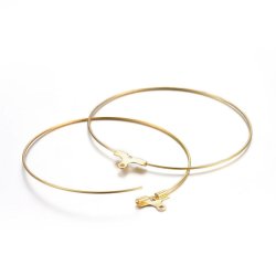 Kreolen-Anhnger vergoldeter Stahl, 45x0,7 mm, 2 Stk.