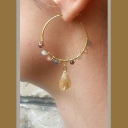 Ohrhaken, gro&szlig;, offener Ring, mit Stift, Silber, 33 mm, 2 Stk., mit verschluss