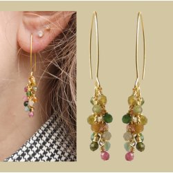 Ohrb&uuml;gel mit &Ouml;se, offen, oval, vergoldetes Silber, 23x11mm, 2 Stk.