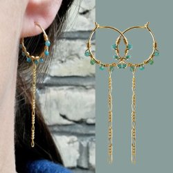 Kreole, Hoop, vergoldetes Sterlingsilber, 25x0,8 mm, 2 Stk.