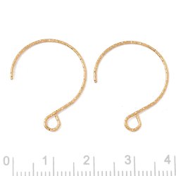 �ben hoop med �je, facetteret, forgyldt rustfrit st�l, 20x0,7 mm. 6 stk