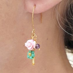 �ben hoop med �je, facetteret, forgyldt rustfrit st�l, 20x0,7 mm. 6 stk