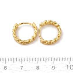 Kreol-Ohrring mit Scharnier, Cuban-Link-Kette, vergoldeter Stahl, 15�16 mm, 2 Stck