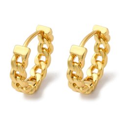 Kreol-Ohrring mit Scharnier, Cuban-Link-Kette, vergoldeter Stahl, 15�16 mm, 2 Stck