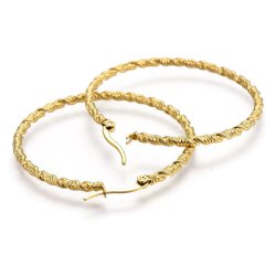 Kreol, hoop, klap-lukning, snoet look, forgyldt st�l, 45x2,5 mm, 2 stk