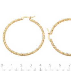 Kreol, hoop, klap-lukning, snoet look, forgyldt st�l, 45x2,5 mm, 2 stk