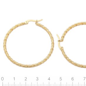 Kreol, hoop, klap-lukning, snoet look, forgyldt st�l, 45x2,5 mm, 2 stk