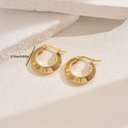 Hoop earrings, gold-coloured, durable stainless steel, 21 mm, 1 pair