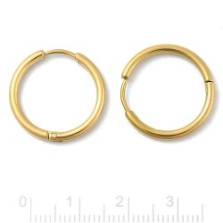 Scharnierkreole, runder Draht, vergoldeter STAHL, 20x2 mm, 2 Stck