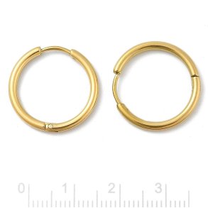 Scharnierkreole, runder Draht, vergoldeter STAHL, 20x2 mm, 2 Stck