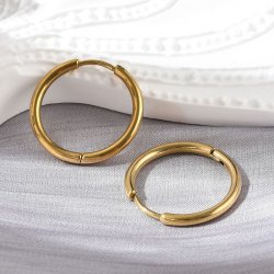 Scharnierkreole, runder Draht, vergoldeter STAHL, 20x2 mm, 2 Stck