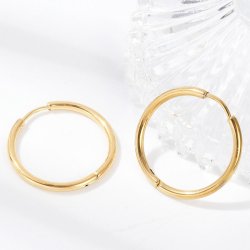 Scharnierkreole, runder Draht, vergoldeter STAHL, 24x2 mm, 2 Stck