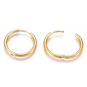 Scharnierkreole, runder Draht, vergoldeter STAHL, 24x2 mm, 2 Stck