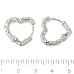 Kreole mit Scharnier, Herzform, Edelstahl, 19x18,5 mm, 2 Stck