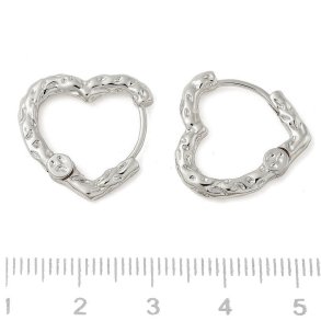 Kreole mit Scharnier, Herzform, Edelstahl, 19x18,5 mm, 2 Stck