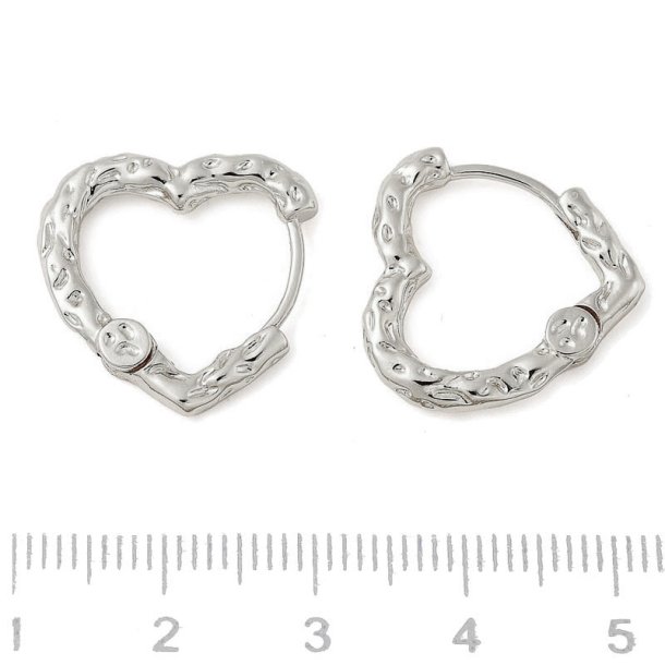 Kreole mit Scharnier, Herzform, Edelstahl, 19x18,5 mm, 2 Stck