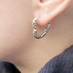 Kreole mit Scharnier, Herzform, Edelstahl, 19x18,5 mm, 2 Stck