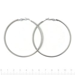 Gro�e Creolen mit Klappverschluss, Edelstahl, ca. 59x2 mm, 2 Stk.