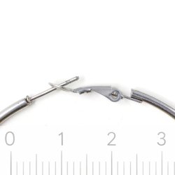 Gro�e Creolen mit Klappverschluss, Edelstahl, ca. 59x2 mm, 2 Stk.