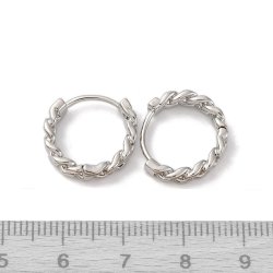 Kreol-Ohrring mit Scharnier, Cuban-Link-Kette, Edelstahl, 15�16 mm, 2 Stck