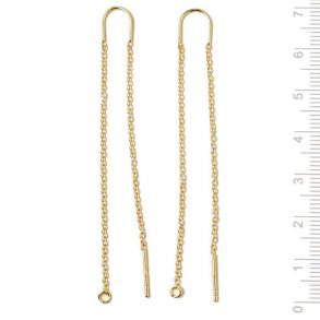 Ohrkette mit Bogen, Stiften und se, Ankerkette, vergoldetes Silber, Lnge 2x60 mm, 2 Stk