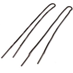 Ohrhaken-Kette, geschw&auml;rztes Silber, Stifte an beiden Enden, L&auml;nge 12 cm, 2 Stk