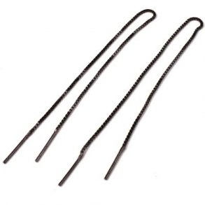 Ohrhaken-Kette, geschwärztes Silber, Stifte an beiden Enden, box-chain, Länge 14 cm, 2 Stk.