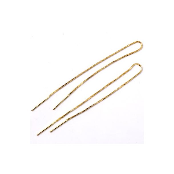 Earthreads, with pegs, box-chain, gold-plated silver silver, length 14cm, 2pcs