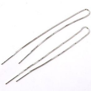 Ohrhaken-Kette aus Sterlingsilber mit Stiften, 14 cm, 2 Stk.