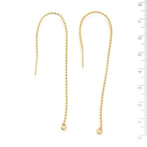 �rek�de med �bent �je, kuglek�de, 18K forgyldt messing, l�ngde 110 mm, 4 stk