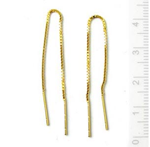 Ohrhaken-Kette, vergoldetes Silberes Silber, mit Stiften, 10 cm, 2 Stk.