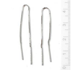 Ohrhaken-Kette, Sterlingsilber, mit Stiften, 10 cm, 2 Stk.