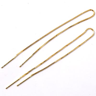 Ohrhaken-Kette, vergoldetes Silberes Silber, mit Stiften, Länge 14 cm, 2 Stk