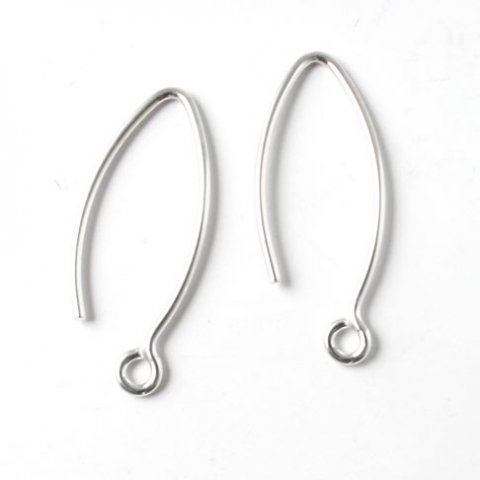 rekrog, ben oval med je, blank slv, 23x11mm, 2 stk.