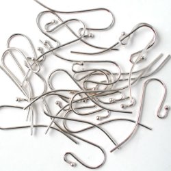 Gro&szlig;kauf, Ohrhaken, mit Kugel, Sterlingsilber, 24x12 mm, 100 Stk.