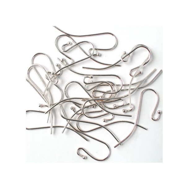 Bulk Purchase, Earwires with ball, Sterling silver, 24x12mm, 100pcs
