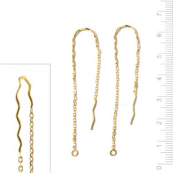 rekrog med buk og 2 kder, lngde for: 55mm, bag: 45 mm, forgyldt slv, 2 stk